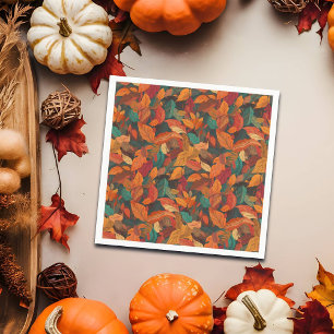 Colourful Fall Leaves Napkin