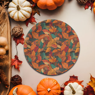 Colourful Fall Leaves  Paper Plate