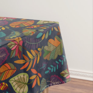 Colourful Fall Leaves Pattern Fabric Tablecloth