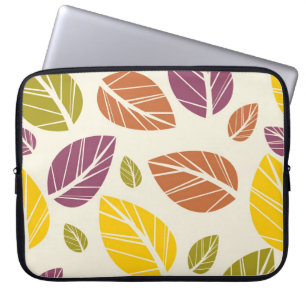 Colourful Fall Leaves Purple Maroon Yellow Green Laptop Sleeve