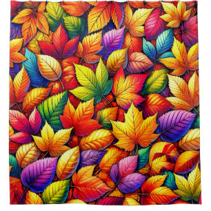 Colourful Fall Leaves Shower Curtain