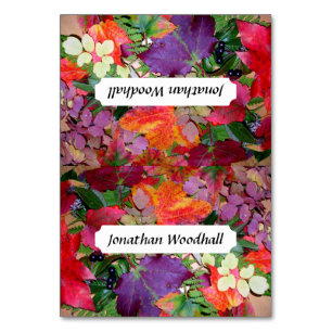 Colourful Fall Leaves Tented Custom Place Cards