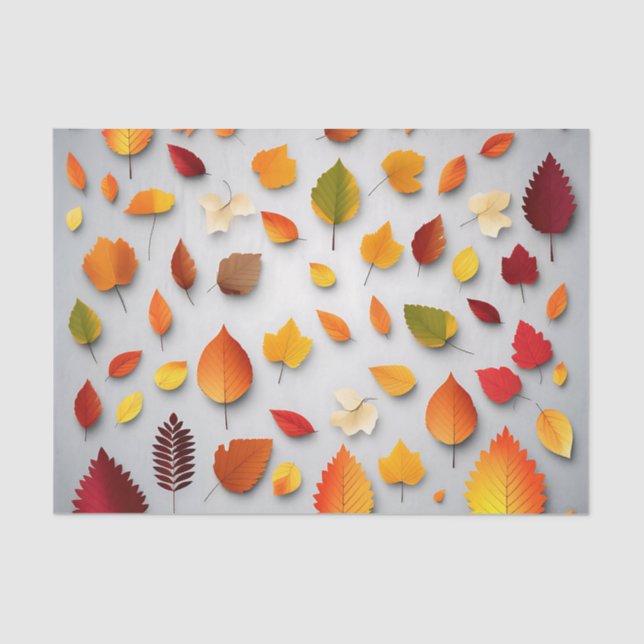 Colourful Fall Leaves Tissue Paper (Front)