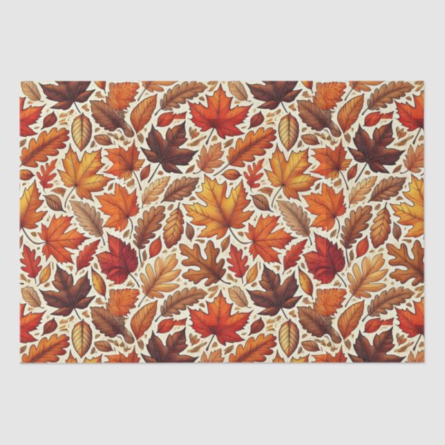 Colourful Fall Leaves Tissue Paper (Front)