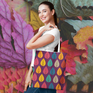 Colourful fall leaves tote bag