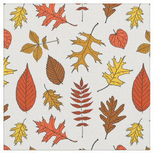 Colourful Fall Leaves Vintage Leaf Pattern Fabric