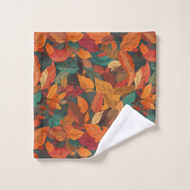 Colourful Fall Leaves Wash Cloth (Wash Cloth)