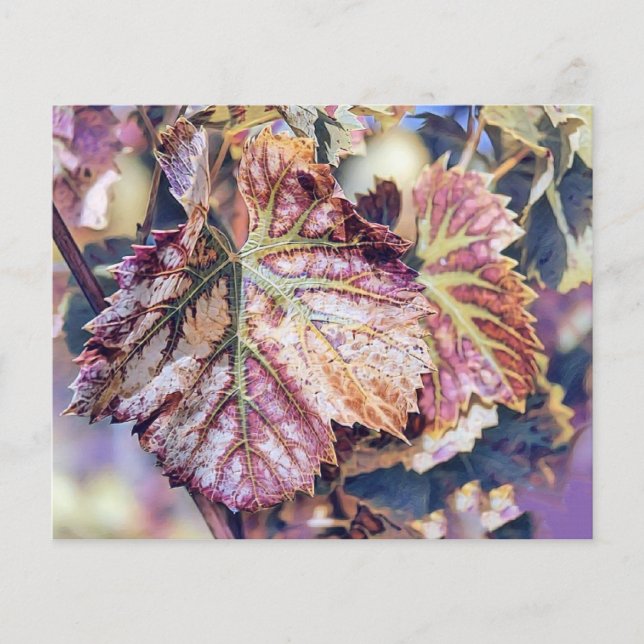 Colourful Fall leaves with fall colours watercolor (Front)