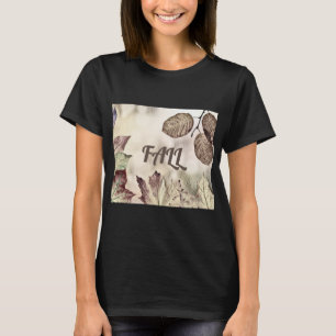 Colourful Fall leaves with fall colours watercolor T-Shirt