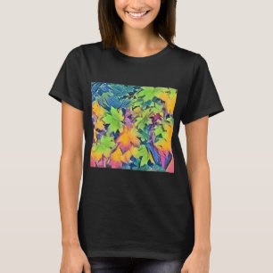 Colourful Fall leaves with fall colours watercolor T-Shirt