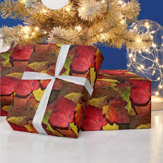Colourful Fall Leaves Wrapping Paper (Holidays)
