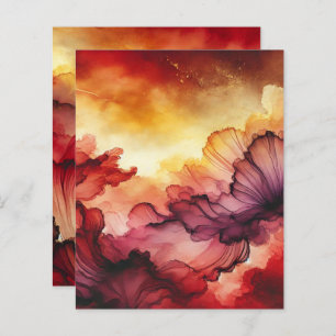 Colourful Fall Sunset Alcohol Ink Scrapbook Paper