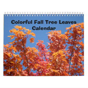 Colourful Fall Tree Leaves Calendars Blue Sky Art