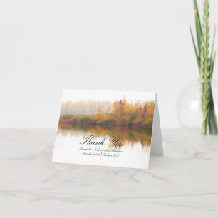 Colourful Fall Trees Rustic Wedding Thank You Card