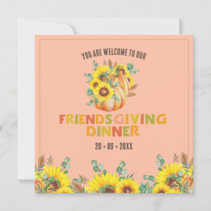 Colourful Fall Vibe Thanksgiving Red Dinner Party Invitation