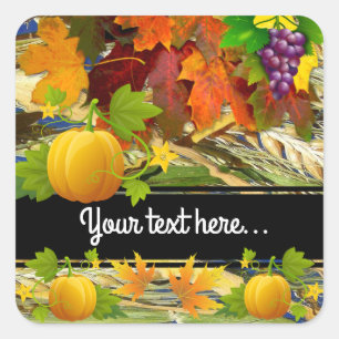 Colourful Fall Your Text Square Sticker