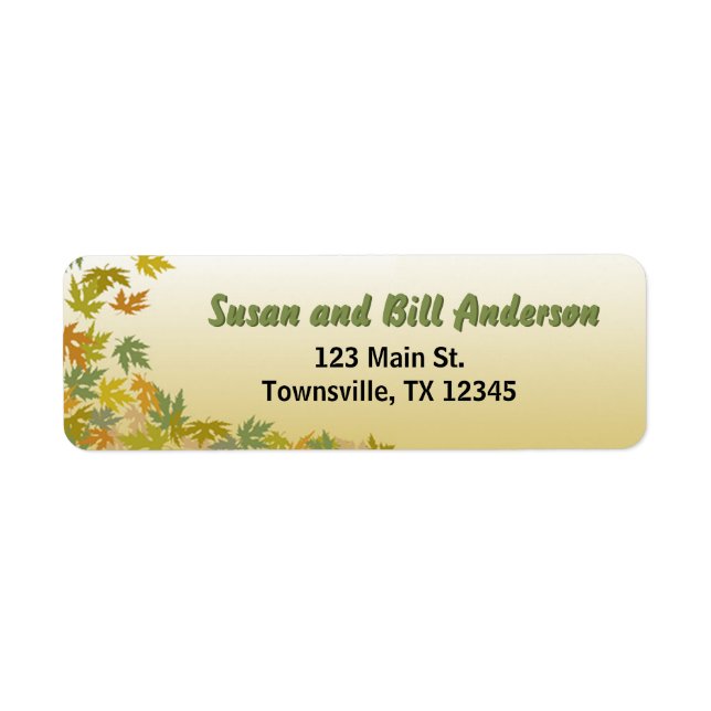 Colourful Falling Autumn Leaves Return Address Label (Front)