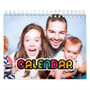 Colourful family photo calendar 2026