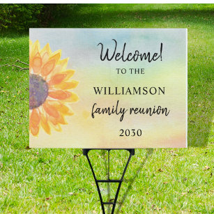 Colourful Family Reunion Welcome Yard Garden Sign