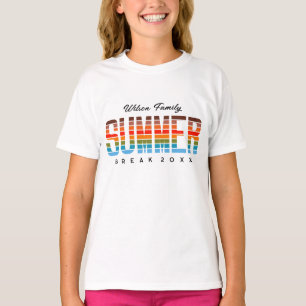 Colourful Family Summer Sunset Beach Vacation  T-Shirt