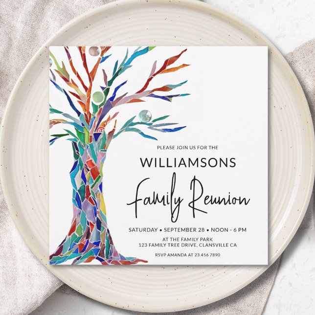 Colourful Family Tree Family Reunion  Invitation (Creator Uploaded)