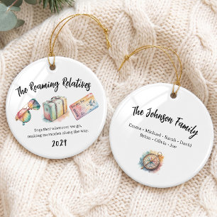 Colourful Family Vacation Crew Group Ceramic Ornament