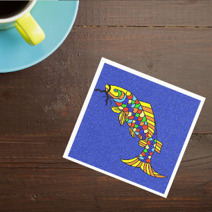 Colourful Fancy Abstract Fish Napkin