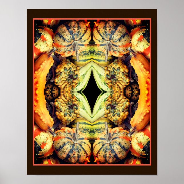 Colourful Fancy Gourds Close Up Abstract Poster (Front)
