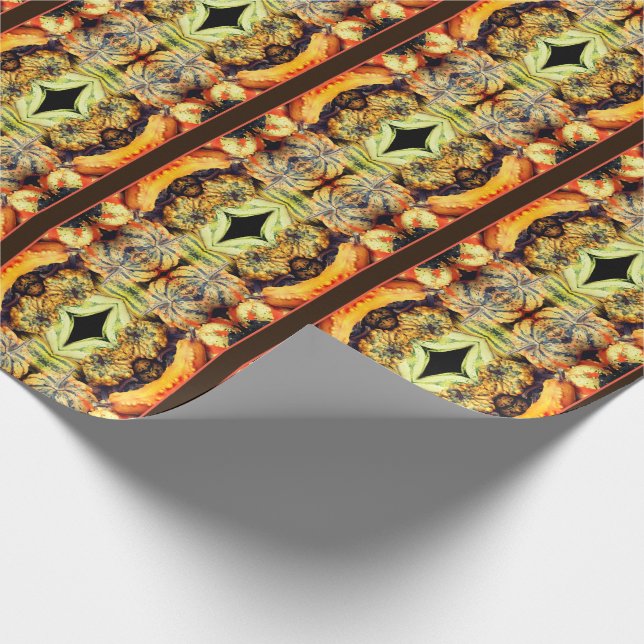 Colourful Fancy Gourds Close Up Abstract Wrapping Paper (Corner)