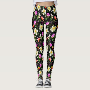 Colourful Fantastic Flowers Leggings