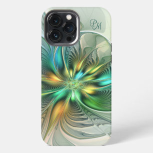 Colourful Fantasy Abstract Flower Fractal Initials iPhone 13 Pro Max Case