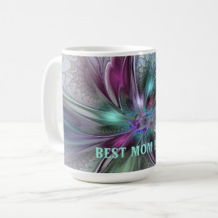 Colourful Fantasy Abstract Fractal Flower Best Mum Coffee Mug