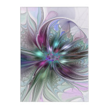 Colourful Fantasy Abstract Modern Fractal Flower