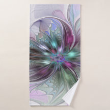 Colourful Fantasy Abstract Modern Fractal Flower