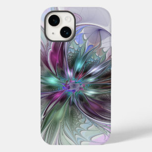 Colourful Fantasy Abstract Modern Fractal Flower Case-Mate iPhone 14 Case