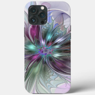 Colourful Fantasy Abstract Modern Fractal Flower iPhone 13 Pro Max Case
