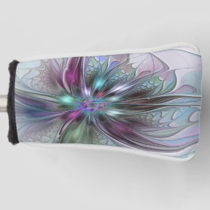 Colourful Fantasy Abstract Modern Fractal Flower Golf Head Cover