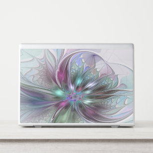 Colourful Fantasy Abstract Modern Fractal Flower HP Laptop Skin