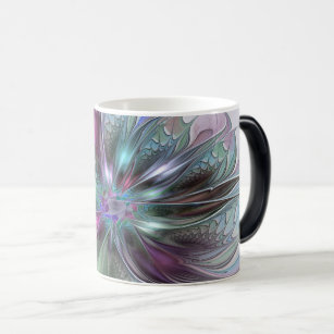 Colourful Fantasy Abstract Modern Fractal Flower Magic Mug