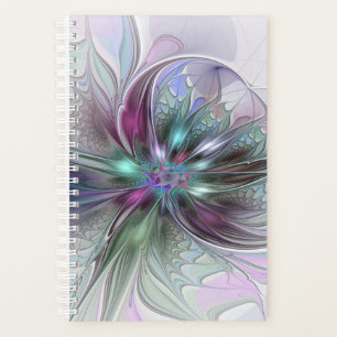 Colourful Fantasy Abstract Modern Fractal Flower Planner