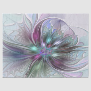 Colourful Fantasy Abstract Modern Fractal Flower Tissue Paper