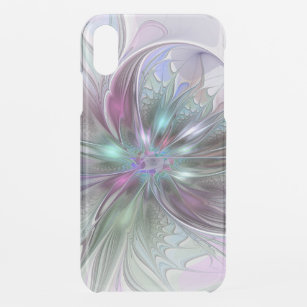 Colourful Fantasy Abstract Modern Fractal Flower iPhone XR Case
