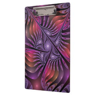 Colourful Fantasy Abstract Modern Purple Fractal Clipboard