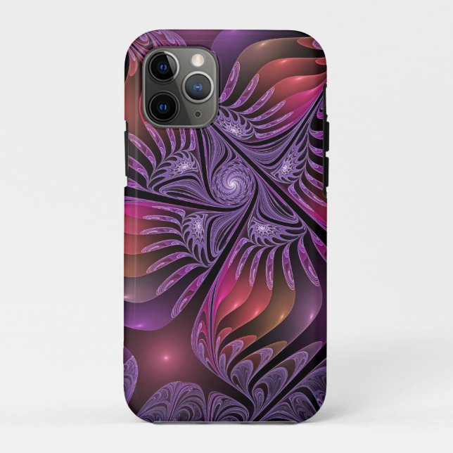 Colourful Fantasy Abstract Trippy Purple Fractal Case-Mate iPhone Case (Back)