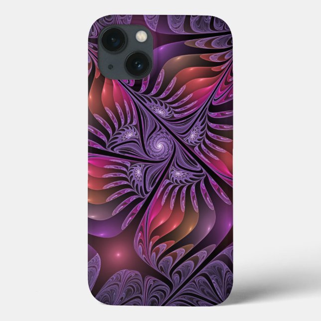 Colourful Fantasy Abstract Trippy Purple Fractal Case-Mate iPhone Case (Back)
