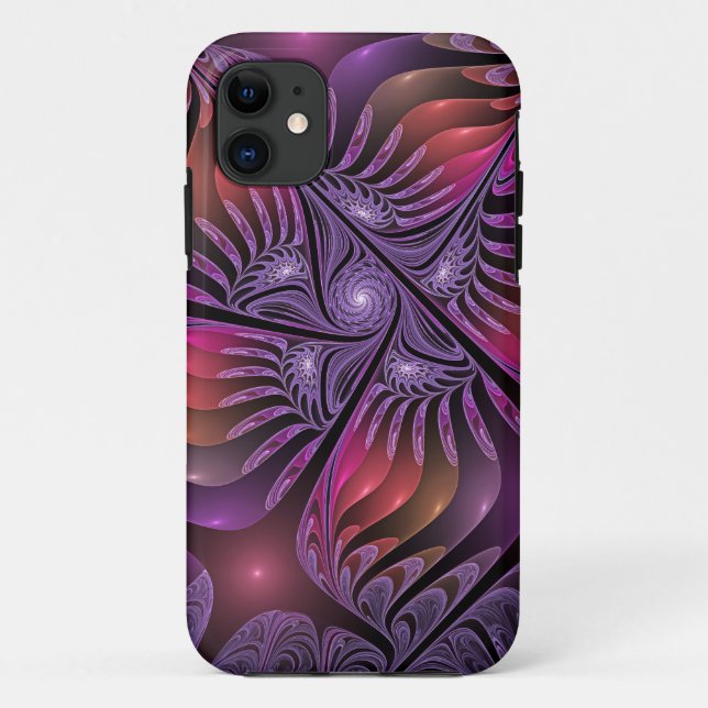 Colourful Fantasy Abstract Trippy Purple Fractal Case-Mate iPhone Case (Back)