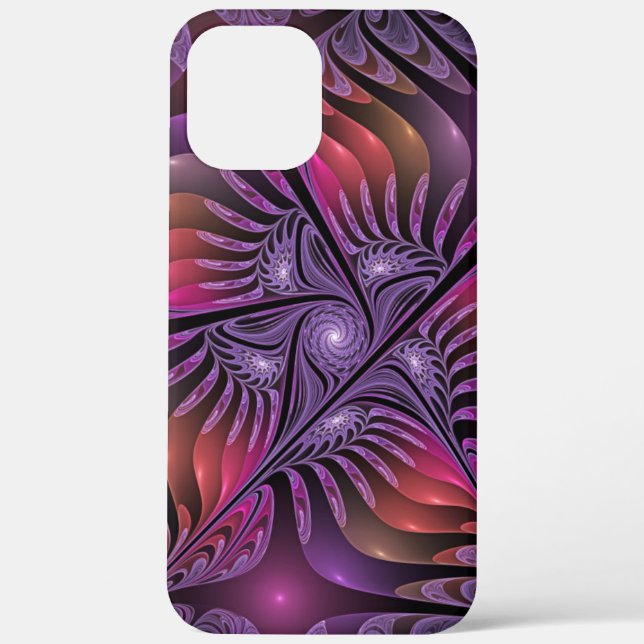 Colourful Fantasy Abstract Trippy Purple Fractal Case-Mate iPhone Case (Back)