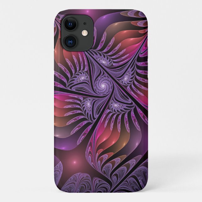 Colourful Fantasy Abstract Trippy Purple Fractal Case-Mate iPhone Case (Back)