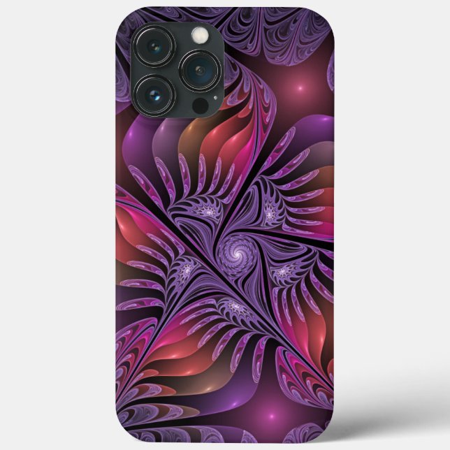 Colourful Fantasy Abstract Trippy Purple Fractal Case-Mate iPhone Case (Back)