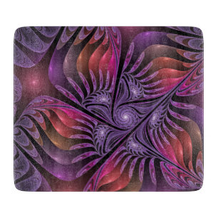 Colourful Fantasy Abstract Trippy Purple Fractal Cutting Board